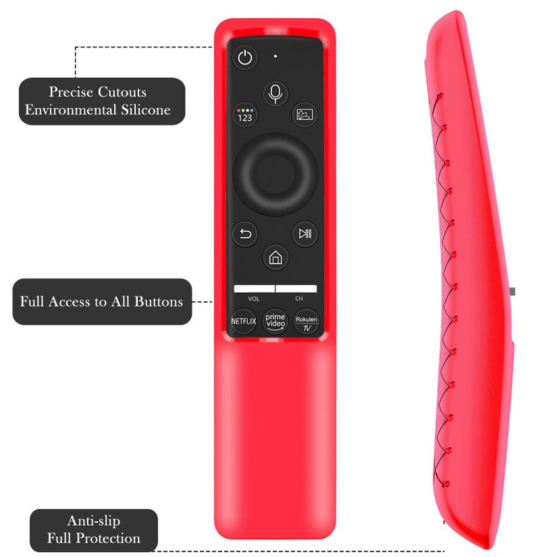 Lambcare Case Compatible with Samsung Smart TV Remote Controller BN59 Series, Light Weight Silicone Cover Protector Shockproof Anti-Slip Remote Skin Sleeve - Red - Image 4